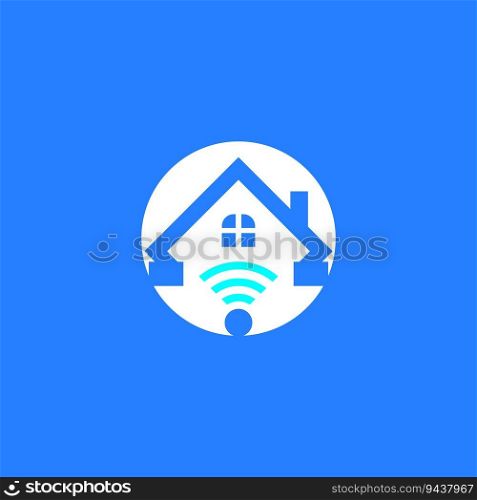 Smart Home Connection Logo Vector Template Illustration