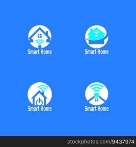 Smart Home Connection Logo Vector Template Illustration