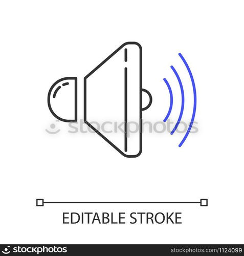 Smart home control linear icon. Voice management. Distant command. Innovative technology, automation system. Thin line illustration. Contour symbol. Vector isolated outline drawing. Editable stroke