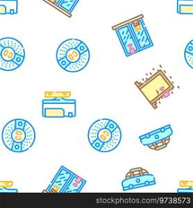 smart home control vector seamless pattern thin line illustration. smart home control seamless pattern vector