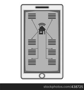 Smart home device icon in monochrome style isolated on white background vector illustration. Smart home device icon monochrome