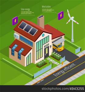 Smart Home Energy Generation Isometric Poster . Smart home energy generation monitoring and remote computer control systems isometric internet of things poster vector illustration
