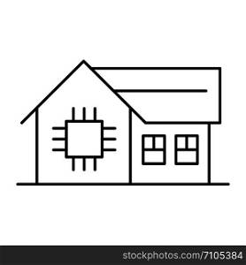 Smart home icon. Outline illustration of smart home vector icon for web design isolated on white background. Smart home icon, outline style