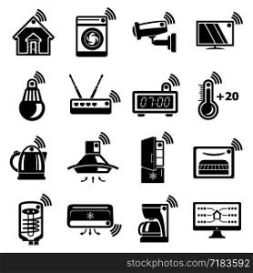 Smart home icons set. Simple illustration of 16 smart home vector icons for web. Smart home icons set, simple style