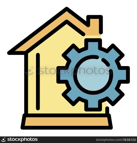 Smart home mechanism icon. Outline smart home mechanism vector icon color flat isolated. Smart home mechanism icon color outline vector