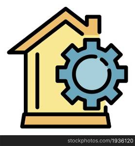 Smart home mechanism icon. Outline smart home mechanism vector icon color flat isolated. Smart home mechanism icon color outline vector