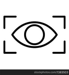 Smart house eye icon. Outline smart house eye vector icon for web design isolated on white background. Smart house eye icon, outline style