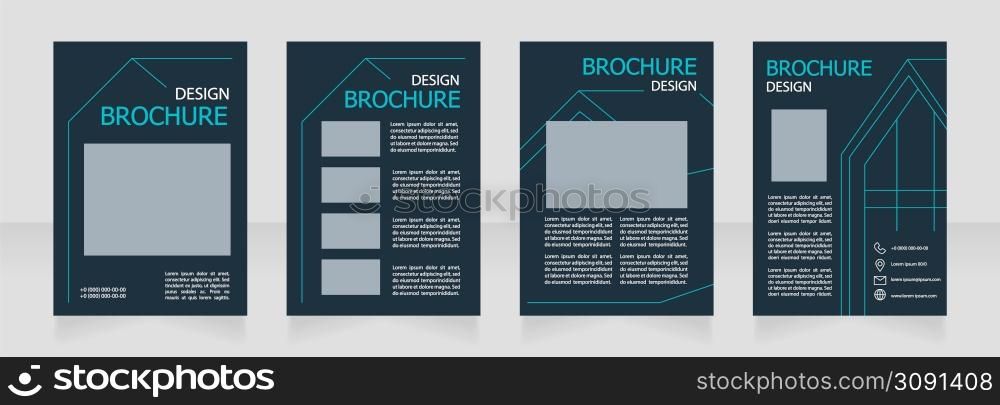 Smart house service for home blank brochure design. Template set with copy space for text. Premade corporate reports collection. Editable 4 paper pages. Tahoma, Myriad Pro fonts used. Smart house service for home blank brochure design
