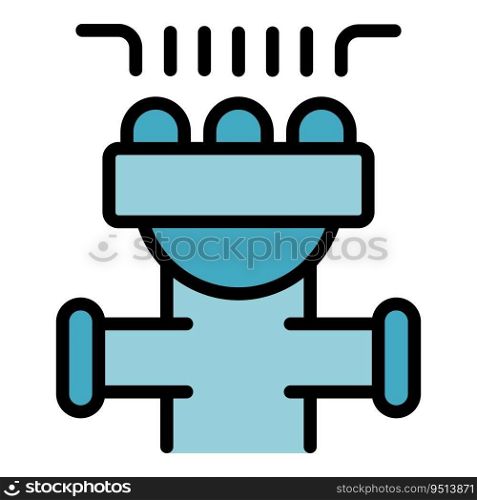 Smart irrigation icon outline vector. Water drip. Garden system color flat. Smart irrigation icon vector flat
