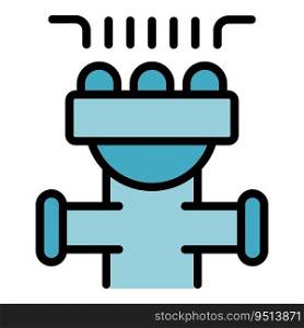 Smart irrigation icon outline vector. Water drip. Garden system color flat. Smart irrigation icon vector flat