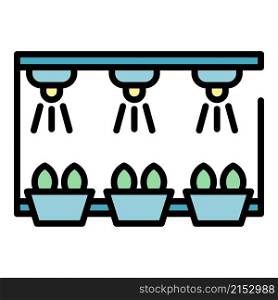Smart irrigation rack icon. Outline smart irrigation rack vector icon color flat isolated. Smart irrigation rack icon color outline vector