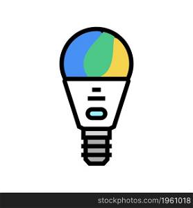 smart light bulb color icon vector. smart light bulb sign. isolated symbol illustration. smart light bulb color icon vector illustration