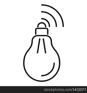 Smart modern bulb icon. Outline smart modern bulb vector icon for web design isolated on white background. Smart modern bulb icon, outline style
