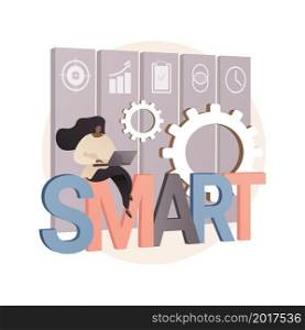 SMART Objectives abstract concept vector illustration. Business management, aim establishment, SMART objectives, measurable and achievable goals development, relevant strategy abstract metaphor.. SMART Objectives abstract concept vector illustration.