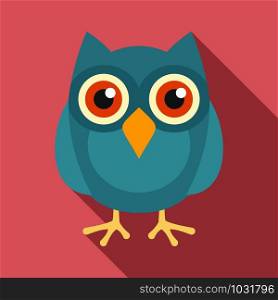 Smart owl icon. Flat illustration of smart owl vector icon for web design. Smart owl icon, flat style