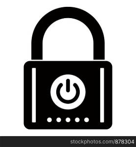 Smart padlock icon. Simple illustration of smart padlock vector icon for web design isolated on white background. Smart padlock icon, simple style