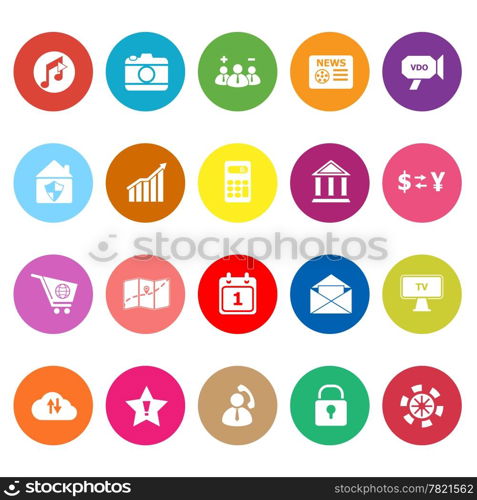 Smart phone flat icons on white background, stock vector