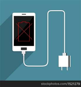Smart Phone no battery charger. vector illustration