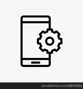 smart phone repair icon vector line style