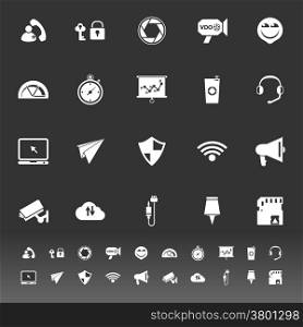Smart phone screen icons on gray background, stock vector