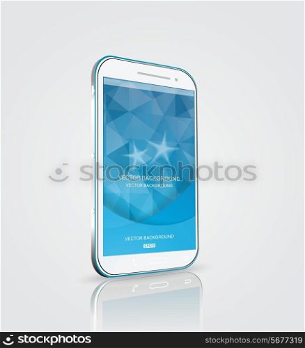 Smart phone, touch screen phone with blue background