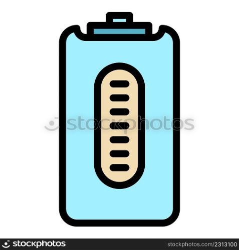 Smart power bank icon. Outline smart power bank vector icon color flat isolated. Smart power bank icon color outline vector