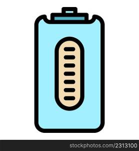Smart power bank icon. Outline smart power bank vector icon color flat isolated. Smart power bank icon color outline vector