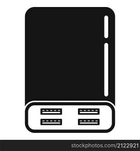 Smart power bank icon simple vector. Mobile phone. Portable charger. Smart power bank icon simple vector. Mobile phone
