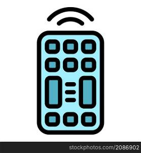 Smart remote control icon. Outline smart remote control vector icon color flat isolated. Smart remote control icon color outline vector