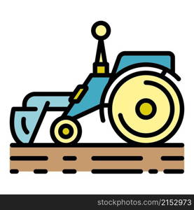 Smart remote tractor icon. Outline smart remote tractor vector icon color flat isolated. Smart remote tractor icon color outline vector