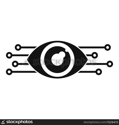 Smart robot eye icon. Simple illustration of smart robot eye vector icon for web design isolated on white background. Smart robot eye icon, simple style