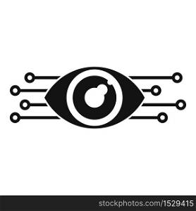 Smart robot eye icon. Simple illustration of smart robot eye vector icon for web design isolated on white background. Smart robot eye icon, simple style