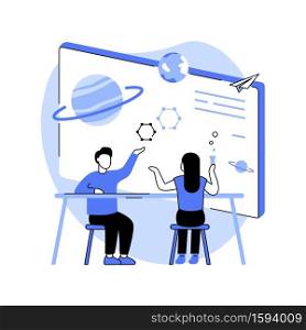 Smart spaces abstract concept vector illustration. Spaced learning at school, AI in education, learning management system, teaching resources, academic progress, collaboration abstract metaphor.. Smart spaces abstract concept vector illustration.
