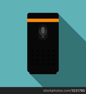 Smart speaker control icon. Flat illustration of smart speaker control vector icon for web design. Smart speaker control icon, flat style