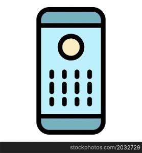 Smart speaker front view icon. Outline smart speaker front view vector icon color flat isolated. Smart speaker front view icon color outline vector