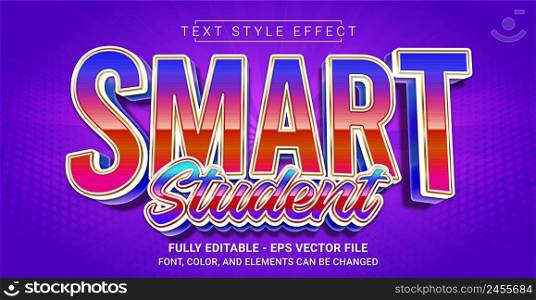 Smart Student Text Style Effect. Editable Graphic Text Template.