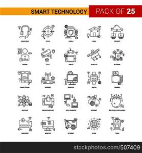 Smart Technology Black Line Icon - 25 Business Outline Icon Set