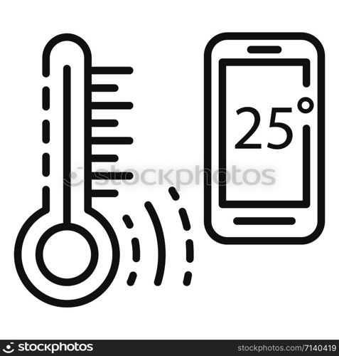 Smart temperature control icon. Outline smart temperature control vector icon for web design isolated on white background. Smart temperature control icon, outline style