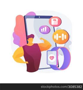 Smart training abstract concept vector illustration. smart training online programs and tools, new gym technology, fitness coaching application, improve health, fat loss, toning abstract metaphor.. Smart training abstract concept vector illustration.