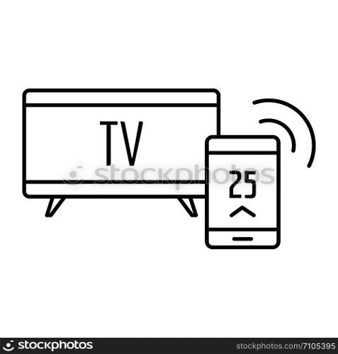 Smart tv icon. Outline illustration of smart tv vector icon for web design isolated on white background. Smart tv icon, outline style
