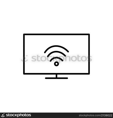 Smart tv icon. Wi Fi sign. Network symbol. Modern device. Technology background. Vector illustration. Stock image. EPS 10.. Smart tv icon. Wi Fi sign. Network symbol. Modern device. Technology background. Vector illustration. Stock image.