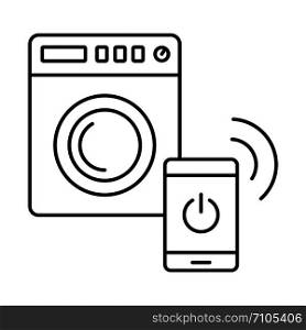 Smart wash machine icon. Outline illustration of smart wash machine vector icon for web design isolated on white background. Smart wash machine icon, outline style