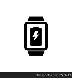 Smart Watch Charged, Battery Charging. Flat Vector Icon illustration. Simple black symbol on white background. Smart Watch Charged, Battery Charging sign design template for web and mobile UI element. Smart Watch Charged, Battery Charging. Flat Vector Icon illustration. Simple black symbol on white background. Smart Watch Charged, Battery Charging sign design template for web and mobile UI element.