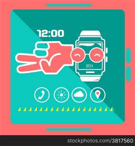 Smart watch concept style infographics trend