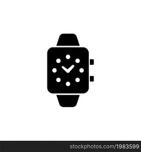 Smart Watch, Digital Clock. Flat Vector Icon illustration. Simple black symbol on white background. Smart Watch, Digital Clock sign design template for web and mobile UI element. Smart Watch, Digital Clock Flat Vector Icon