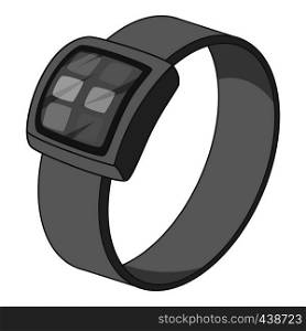 Smart watch icon in monochrome style isolated on white background vector illustration. Smart watch icon monochrome