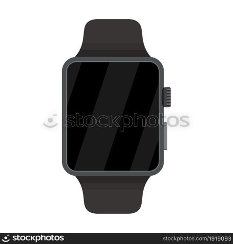 Smart watch icon. Touch screen and plastic sport band Vector illustration in flat design. Smart watch icon