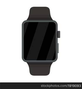 Smart watch icon. Touch screen and plastic sport band Vector illustration in flat design. Smart watch icon