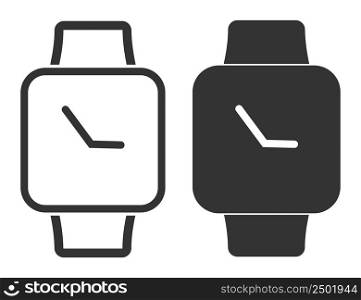 Smart watch icon. Wristwatch illustration symbol. Sign wristband clock vector.