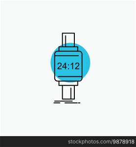 smart watch, smartwatch, watch, apple, android Line Icon. Vector EPS10 Abstract Template background
